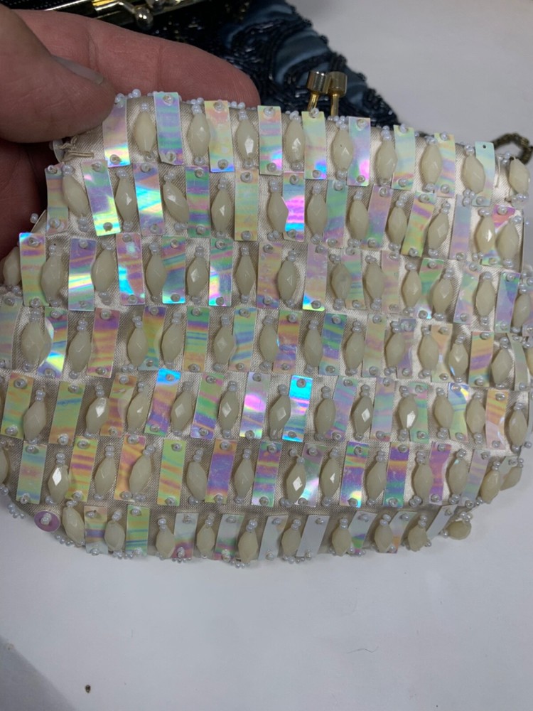 2 Vintage Beaded and shell small purses Clean