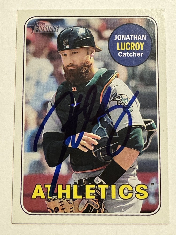2018 TOPPS HERITAGE JONATHAN LUCROY IP SIGNED CARD