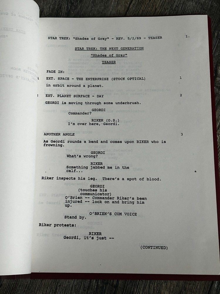 STAR TREK Script The Next Generation Shades of Gray Revised Final Draft