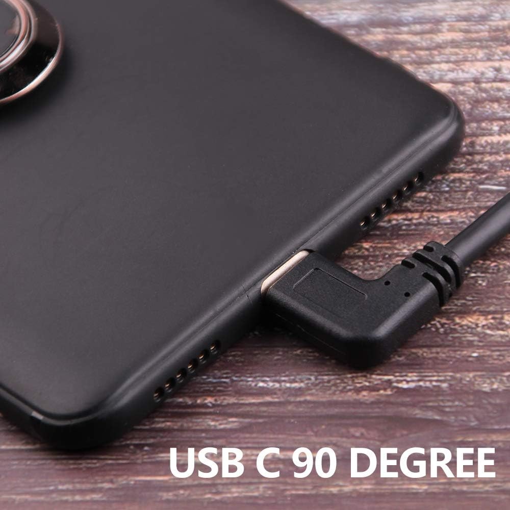 USB C 90 Degree Right Angle Cable Extension 3.0 Type c Left & Black