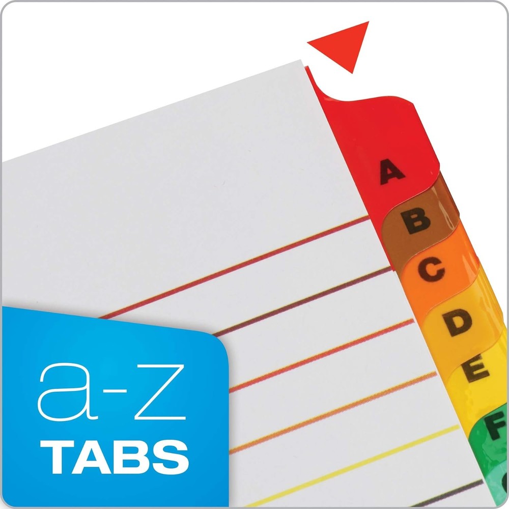 Cardinal A-Z Tab Dividers for 3 Ring Binders, Customizable Letter, Assorted