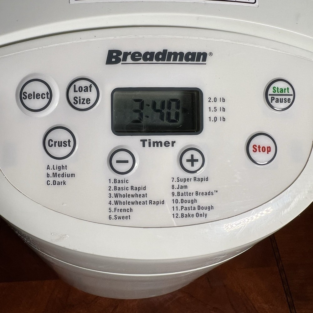 Breadman TR555LC Rapid Bread Machine Electric Breadmaker Tested Working