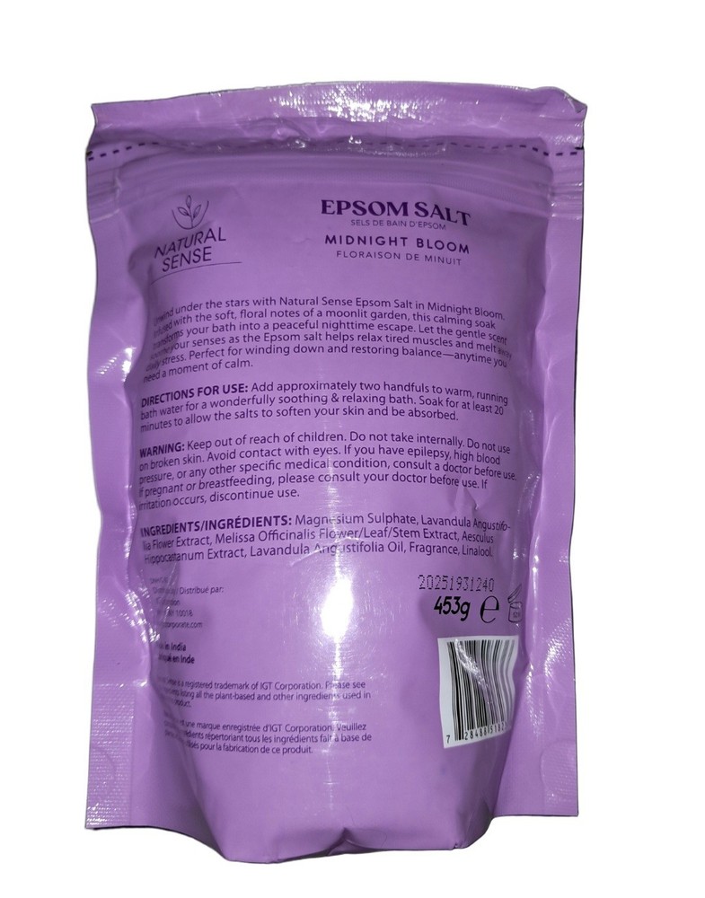 💜 NATURAL SENSE (16 Oz.) 🟣🫧 ●MIDNIGHT BLOOM● 🟣🫧 Epsom Salt Soak Solution.