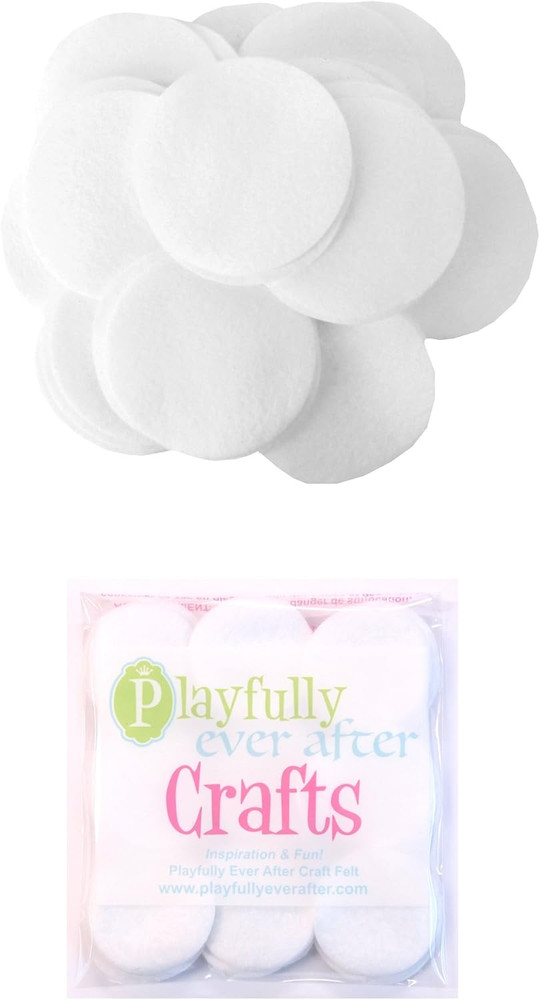 White Craft Felt Circles (2 Inch - 44pc)