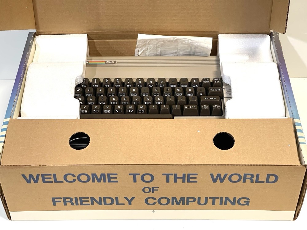 Commodore 64 Vintage Computer In Original Box With Original Purchase Receipt