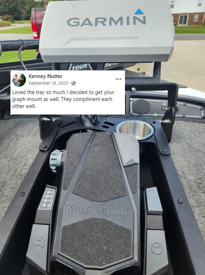 Premium Pre-Drilled Garmin Force Recessed Trolling Motor Foot Pedal Tray