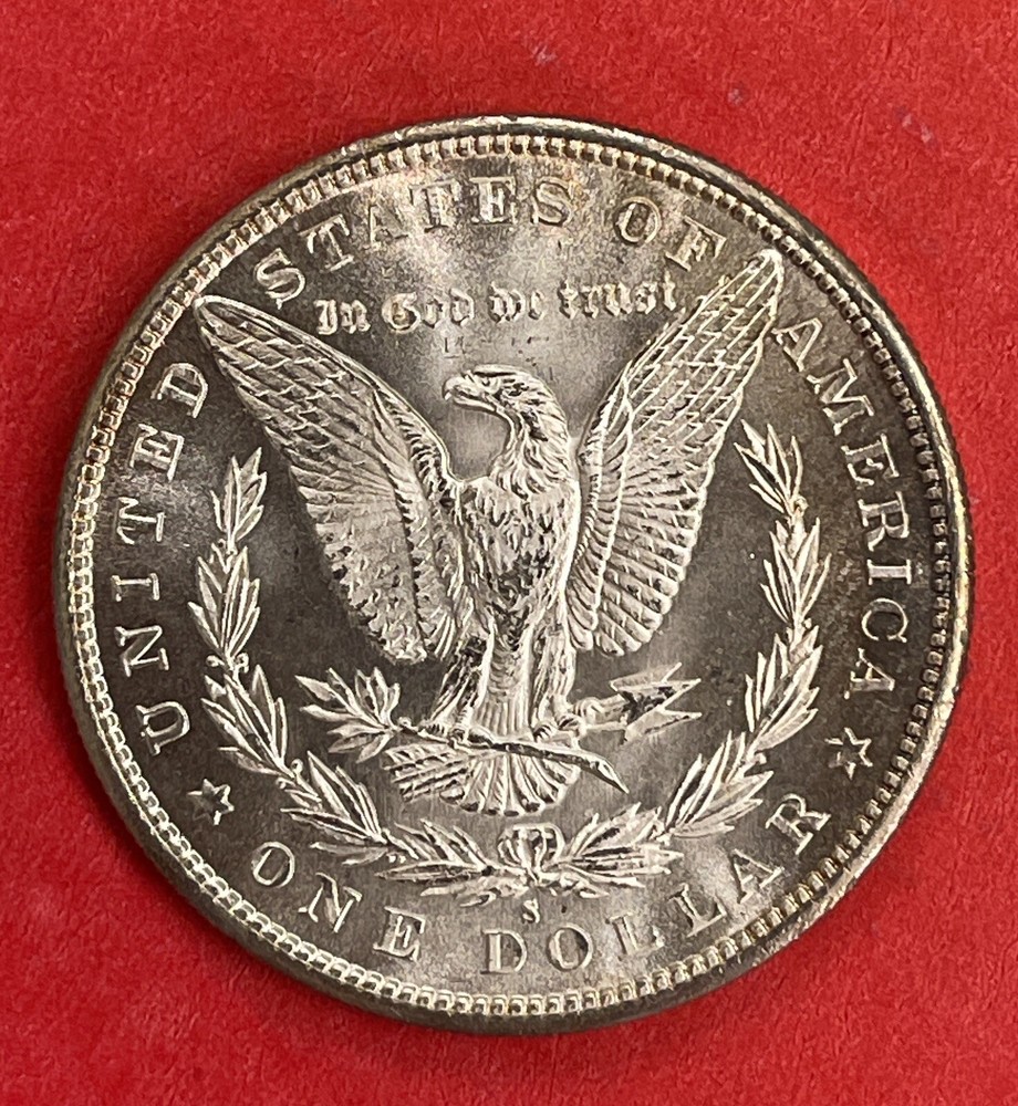 1880 S Morgan Silver Dollar, Gem Uncirculated, Obverse Prooflike.