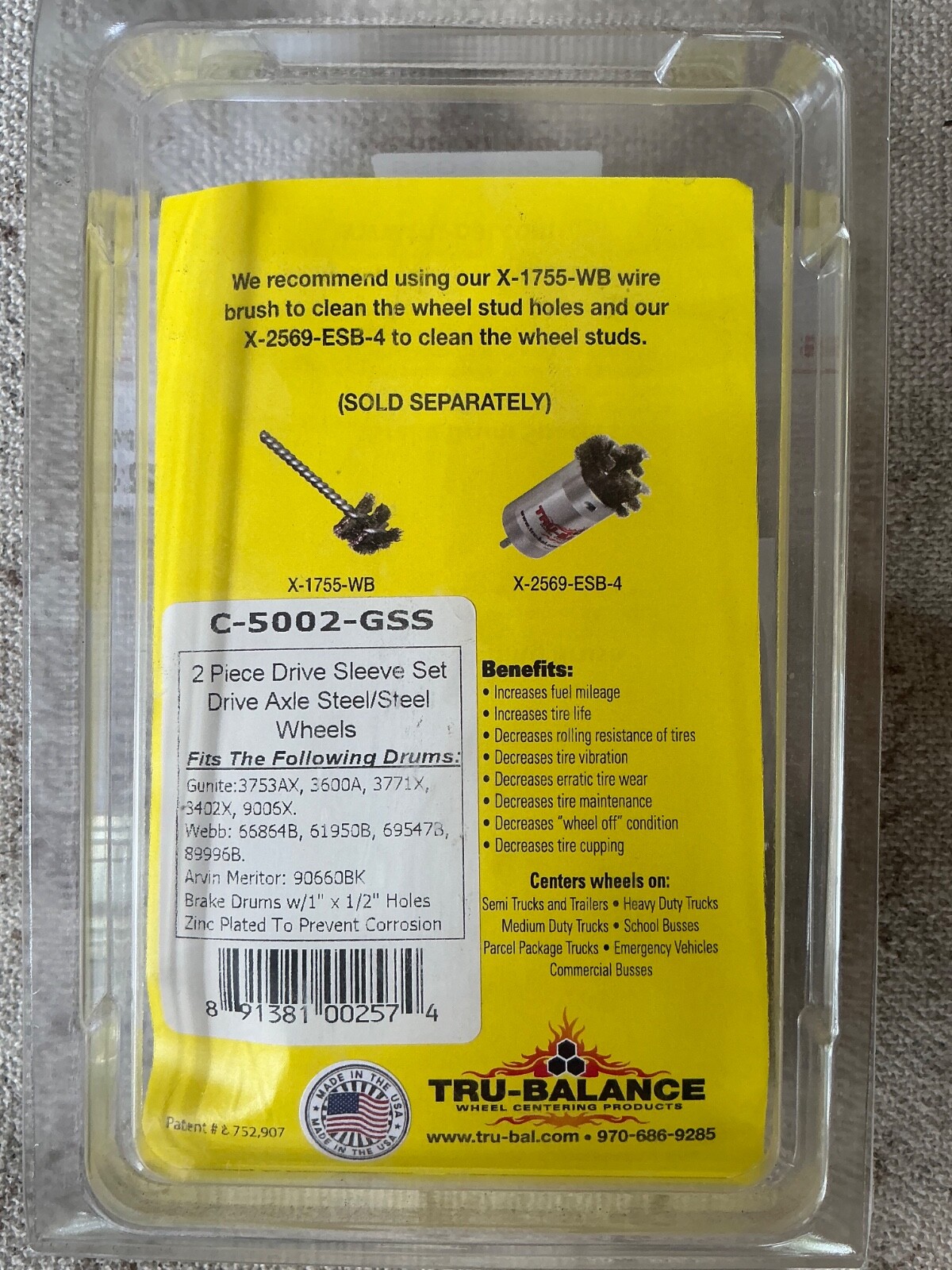 Tru-Balance C-5002-GSS 2 piece centering system