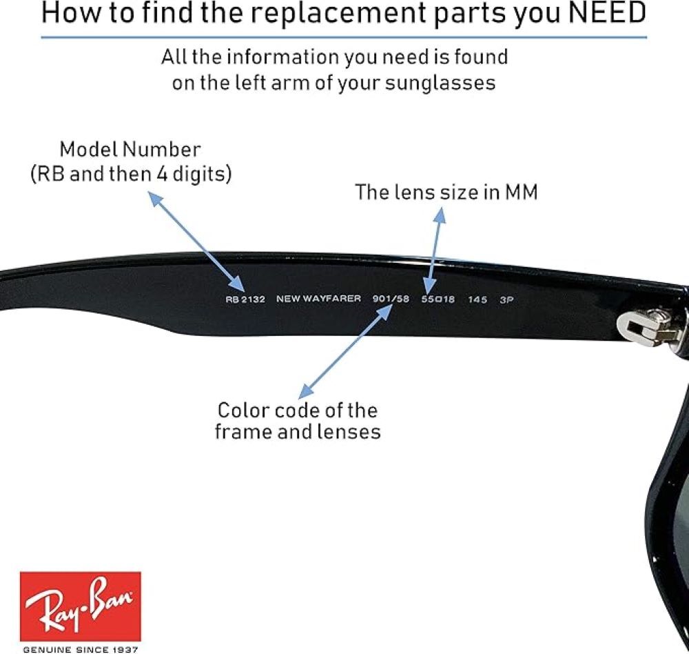 New SEALED Authentic RAYBAN Lens Replacements RB2132 Wayfarer G15 POLARIZED 55mm