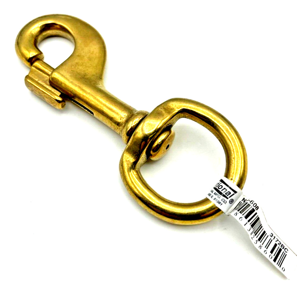 1- 1/4" x 5" Solid Bronze Bolt Snap National Hardware N258-608 - Harness Maker