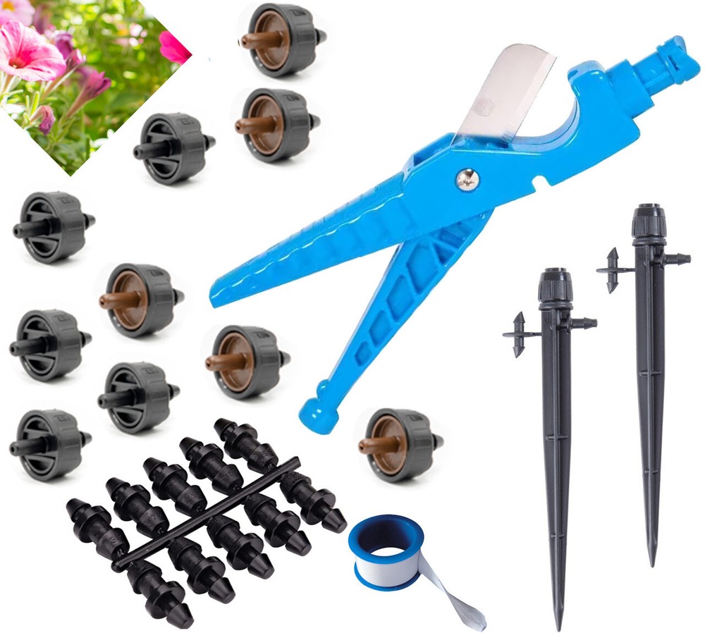 Basic Drip Irrigation Mini Kit Tube Cutter / Adjustable Stake / Emitters / Punch