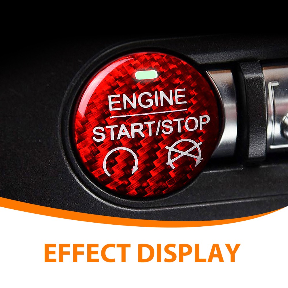 Carbon Fiber Engine Start Stop Button Switch Cover Trim For Ford Mustang 2015+🚘