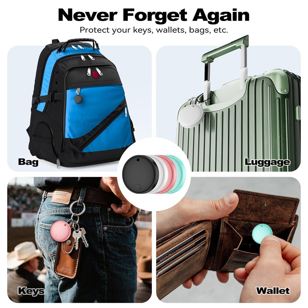 Eelexa Dual Platform (for iOS and Android) Smart Tag Tracker, 4 Pack Dual Sys...