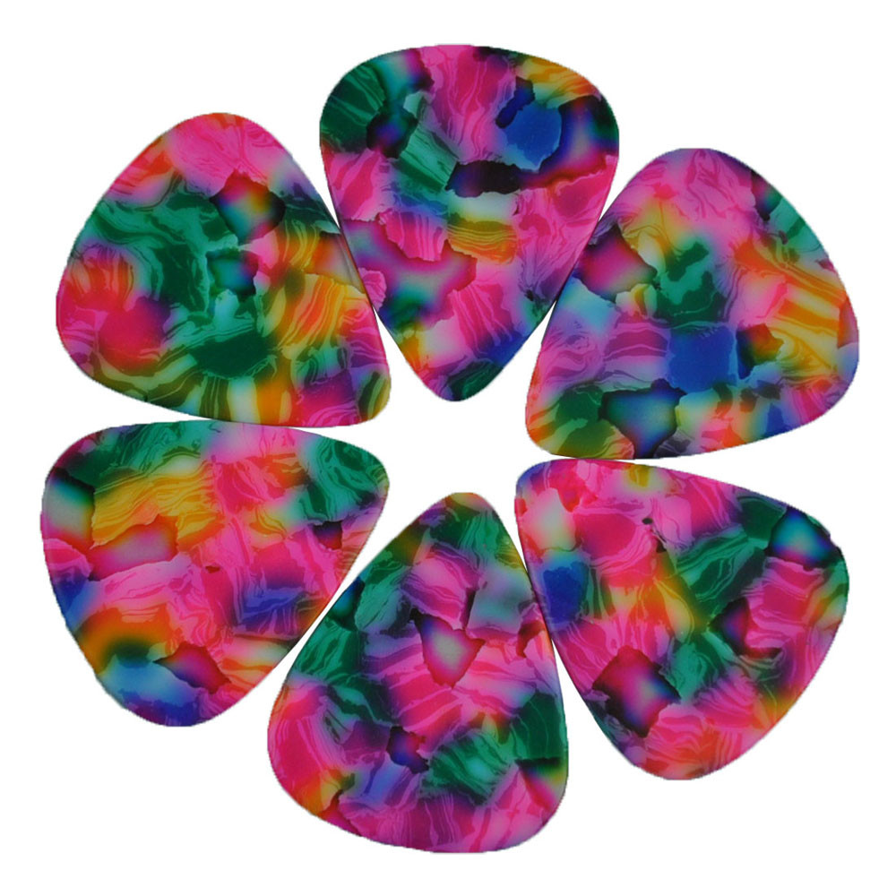 100pcs Medium 0.71mm Blank Guitar Picks Plectrums Celluloid Assorted Colors