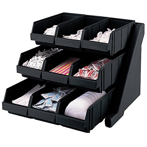 Cambro 9RS9110 Versa Black 9-Bin Organizer Rack