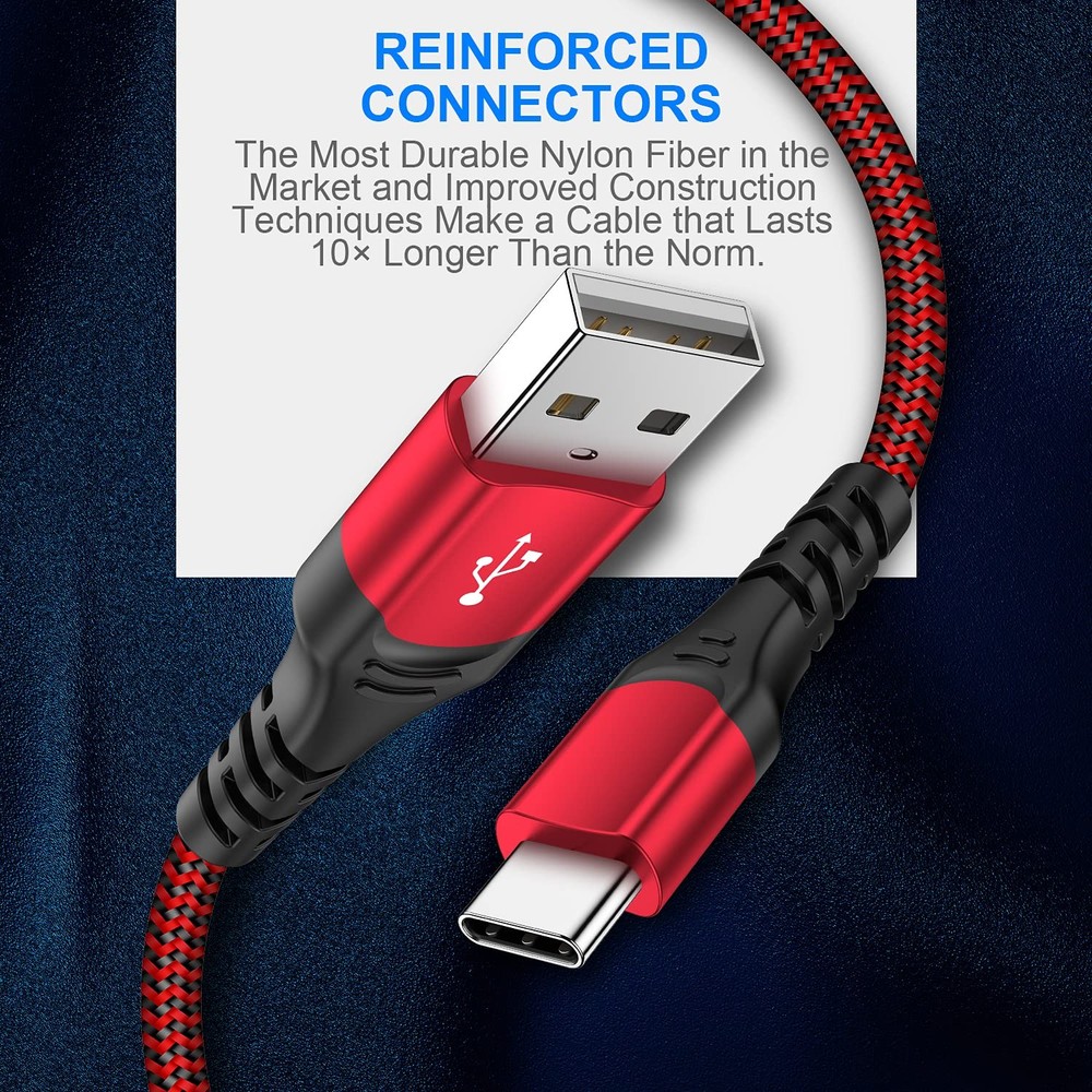 PS5 Controller Charger Charging Cable – 2 Pack 10FT Type C to USB A Data...