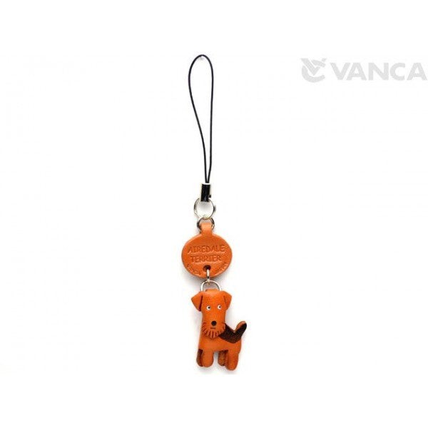 Airedale Terrier Leather Cellularphone Charm