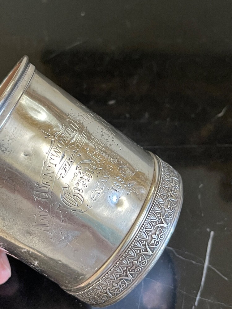 Antique Gorham Sterling Silver Engraved Cup Mug 135 Grams