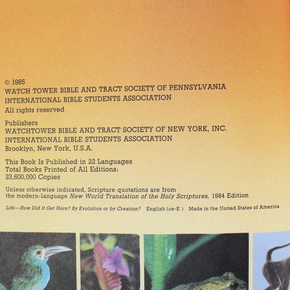 Life: How Did It Get Here? By Evolution or Creation? HB 1985, Good Condition