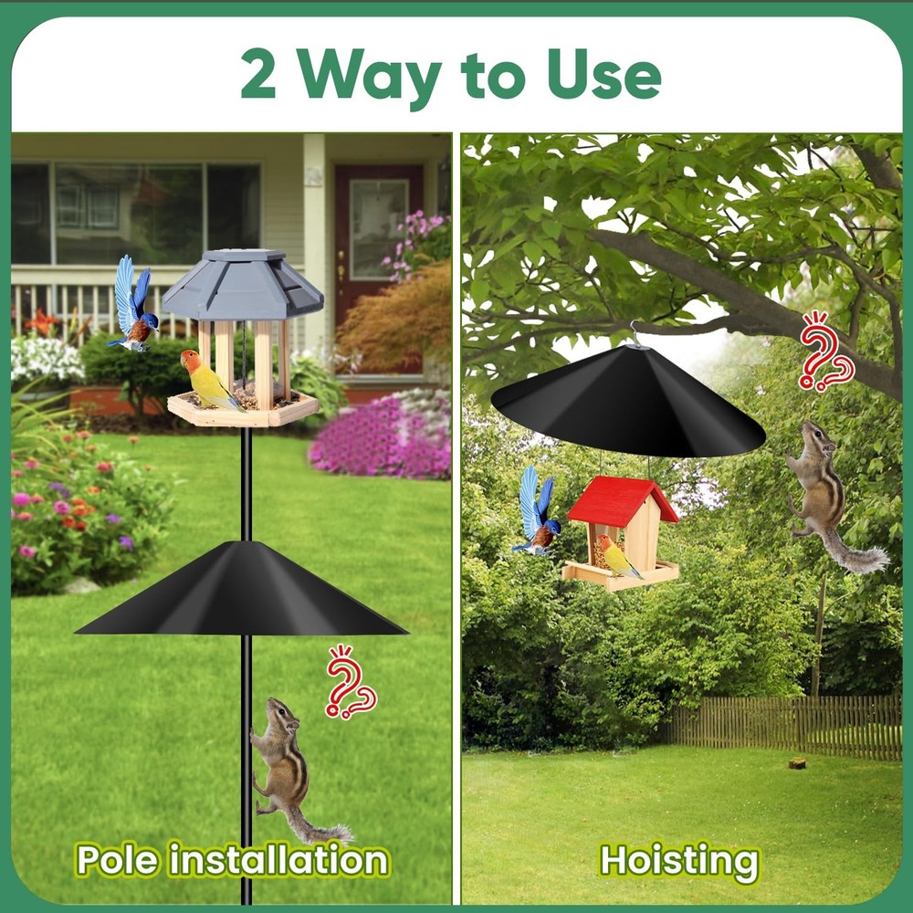 24-Inch Squirrel Baffle for Bird Feeder Pole - Squirrel Proof Solution