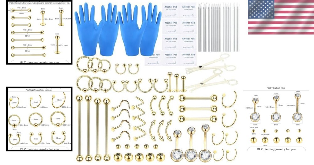 Versatile 90-Piece Piercing Kit with 35 Tools - Perfect for Every Piercing Need