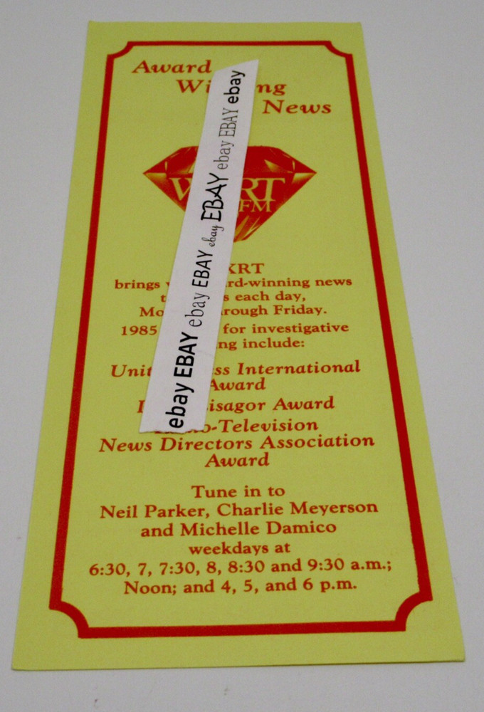 WXRT RADIO 93FM Featured Artists Chicago July 1985 Chicago's Finest Rock