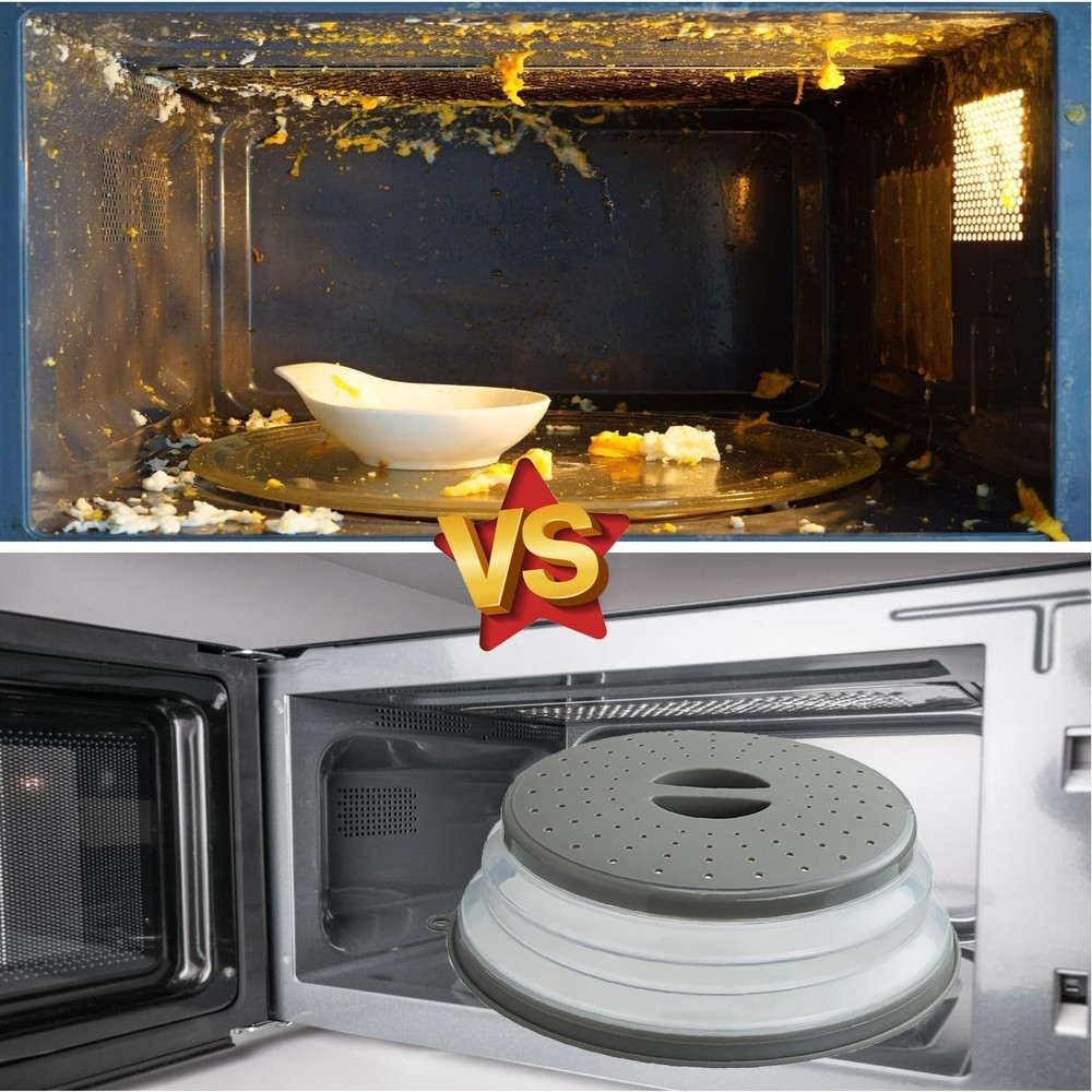 Vented Microwave Cover with Hook Hole - Compact & Multi-Functional Design