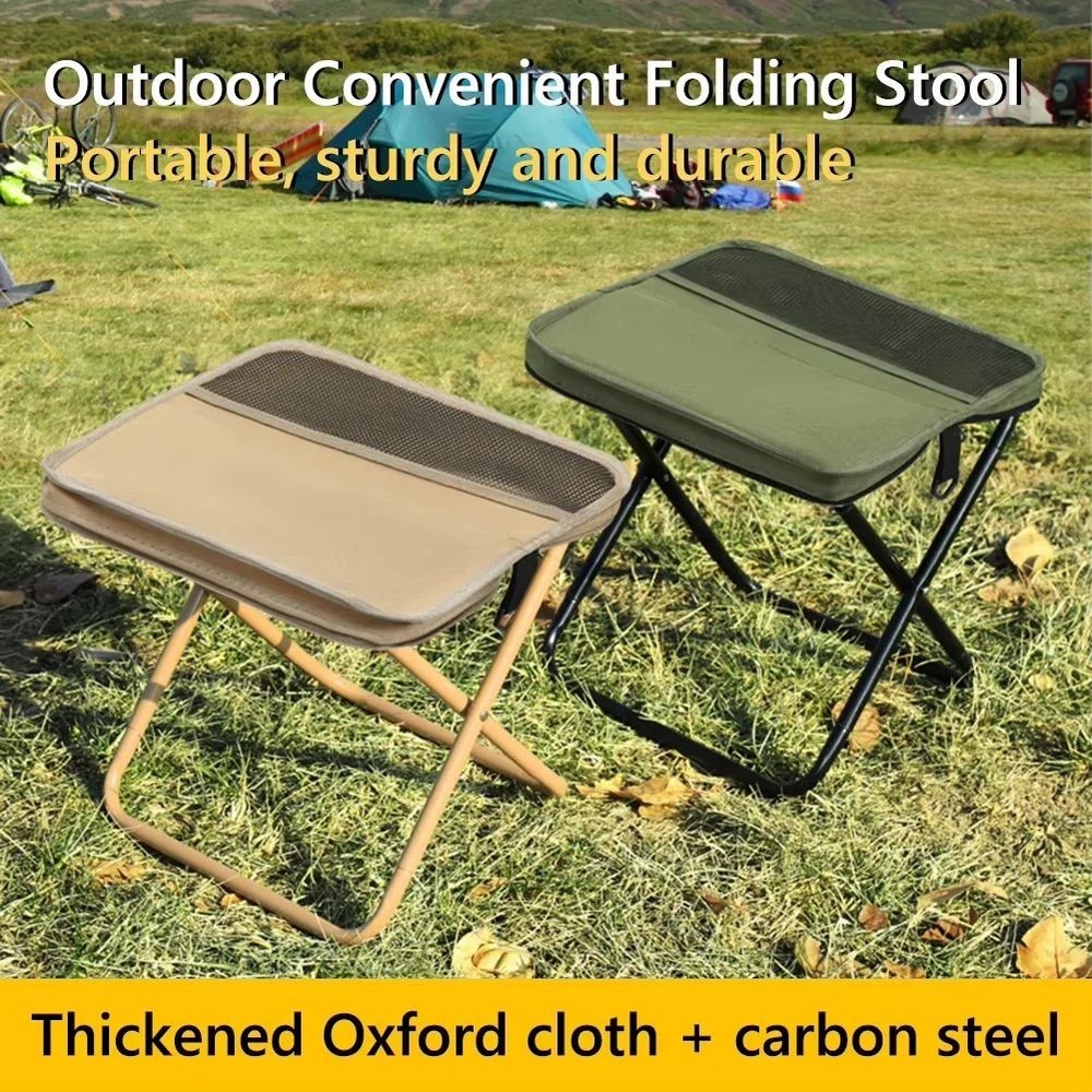 Portable Foldable Camping Stool Lightweight Compact Chair Backpack Outdoor