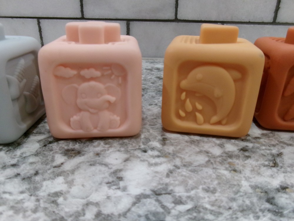 Babies Number Blocks, 1-6, Rubber, Stackable, Cubes