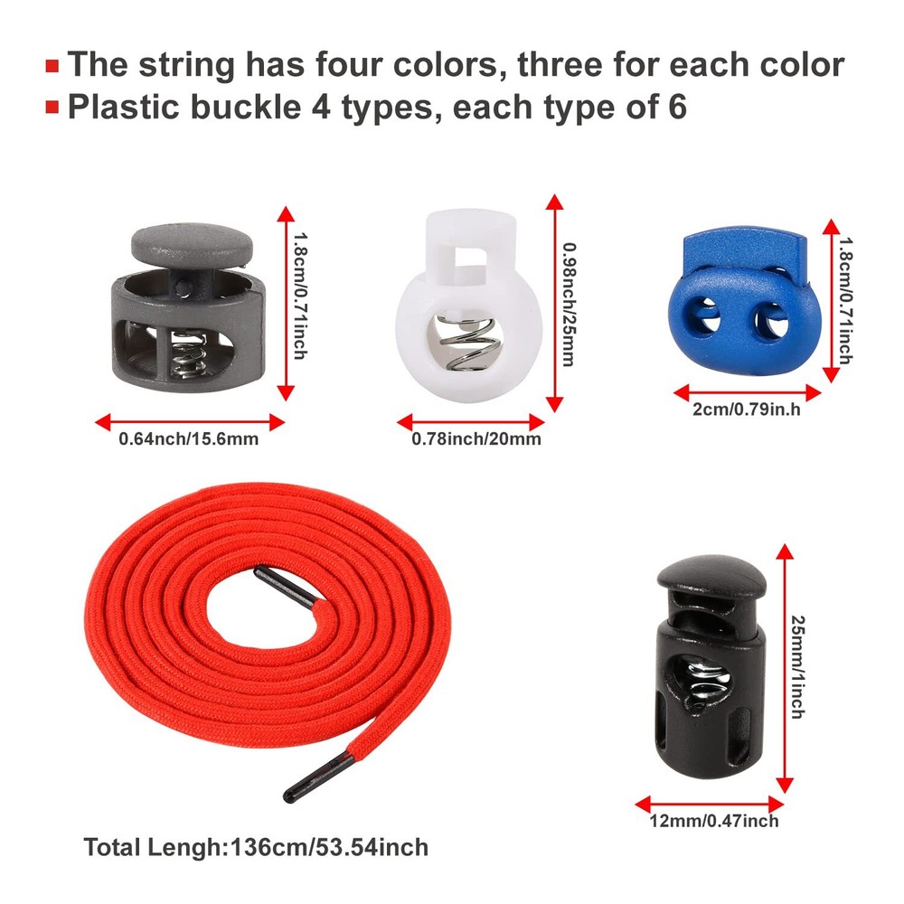 Drawstring Cord Replacement Set with Easy Threaders Cord Locks & Elastic Bungee