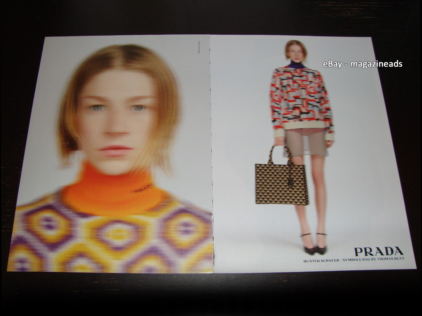 PRADA Handbags 2-Page PRINT AD Spring 2022 HUNTER SCHAFER Symbole