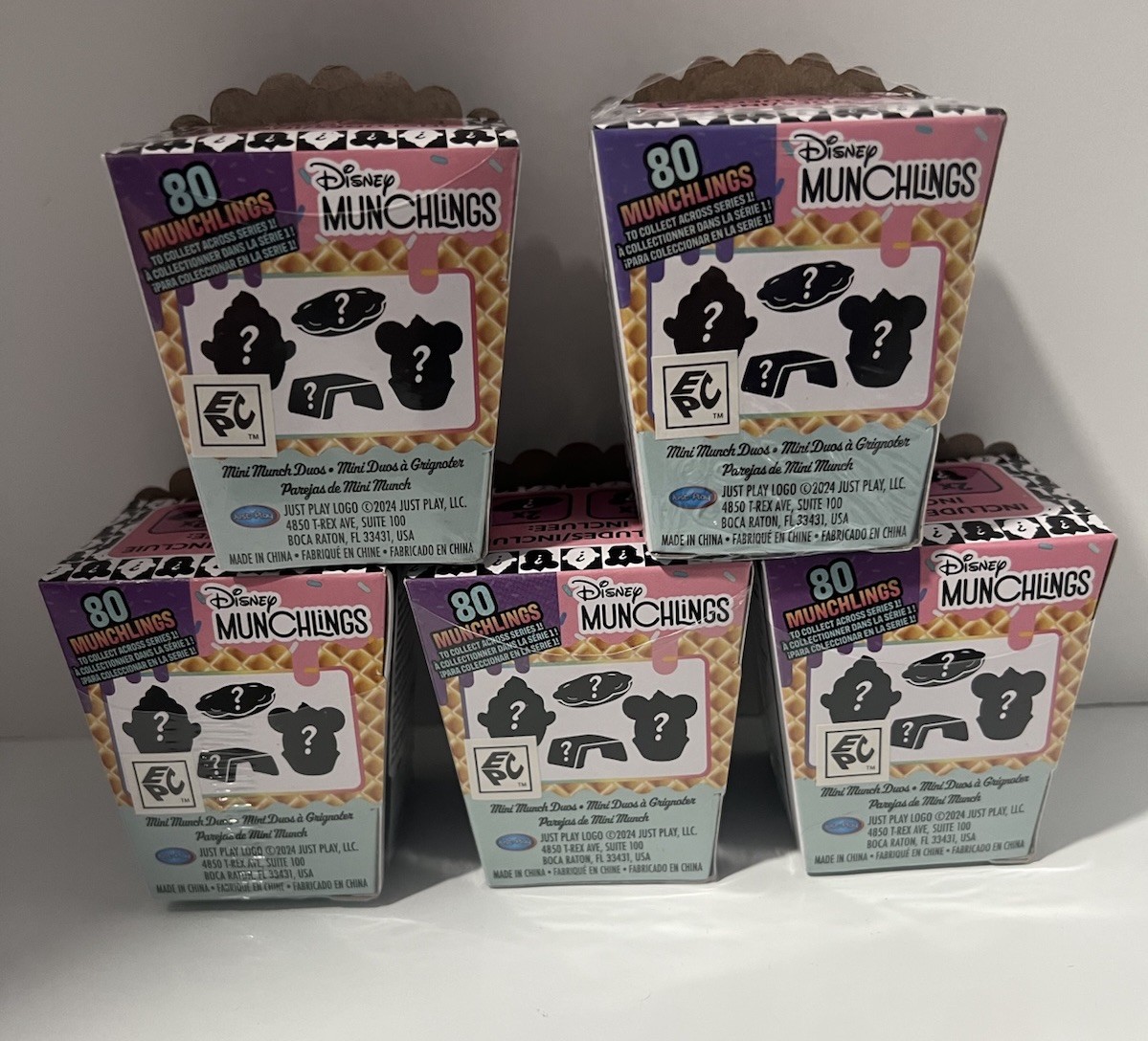 Disney Munchlings Mini Munch Duos Series 1 - Scented - Lot of 5 - Unopened New