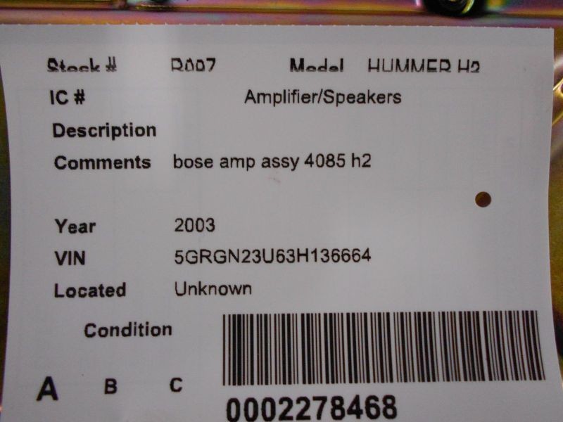 H2        2003 Speaker 205797