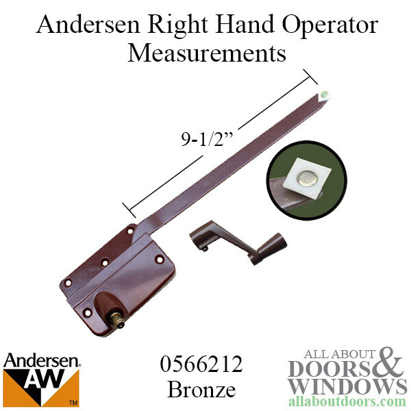 Andersen Window Operator With Handle 9.5 Inch Arm Right Handed Operator