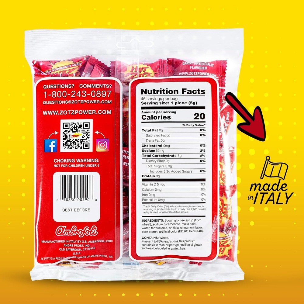 Fizzy Old Fashioned Hard Candy - Fiery Cinnamon Flavored Candy, Individually ...