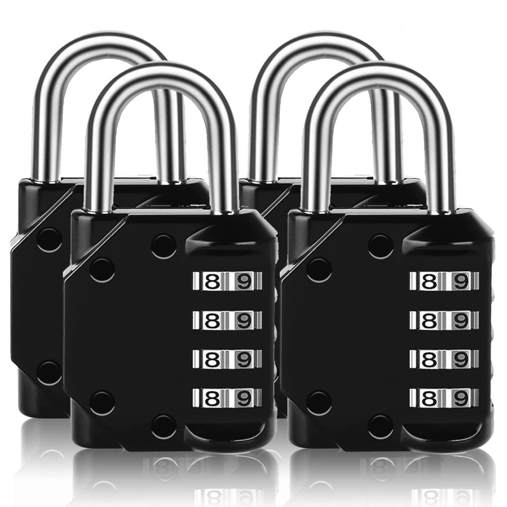 ® Combination Lock Resettable 4 Pack 4 Digit Outdoor Waterproof Combo Padlock
