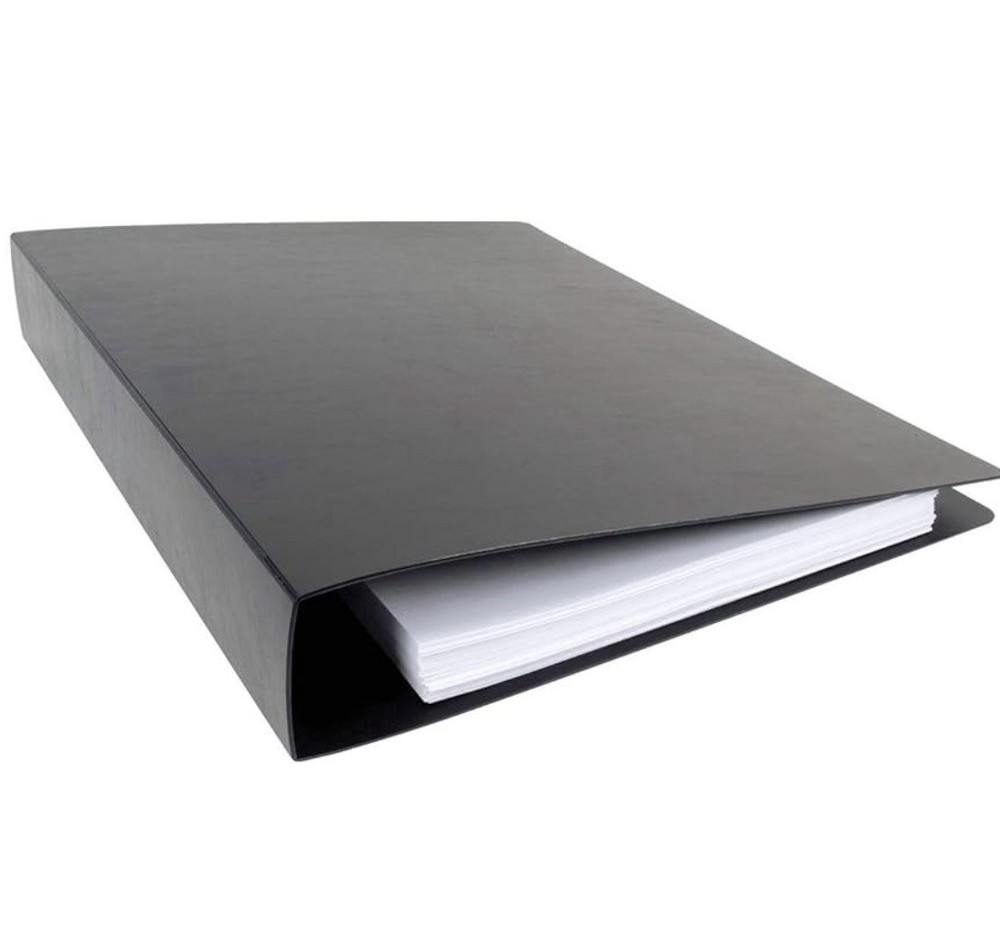 17x11 Binder Poly Panel Featuring a 2" Angle-D Ring Black
