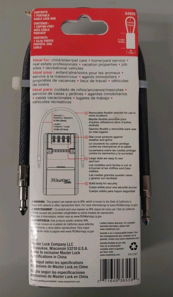 Master Portable Cable Lock Box (5482D)