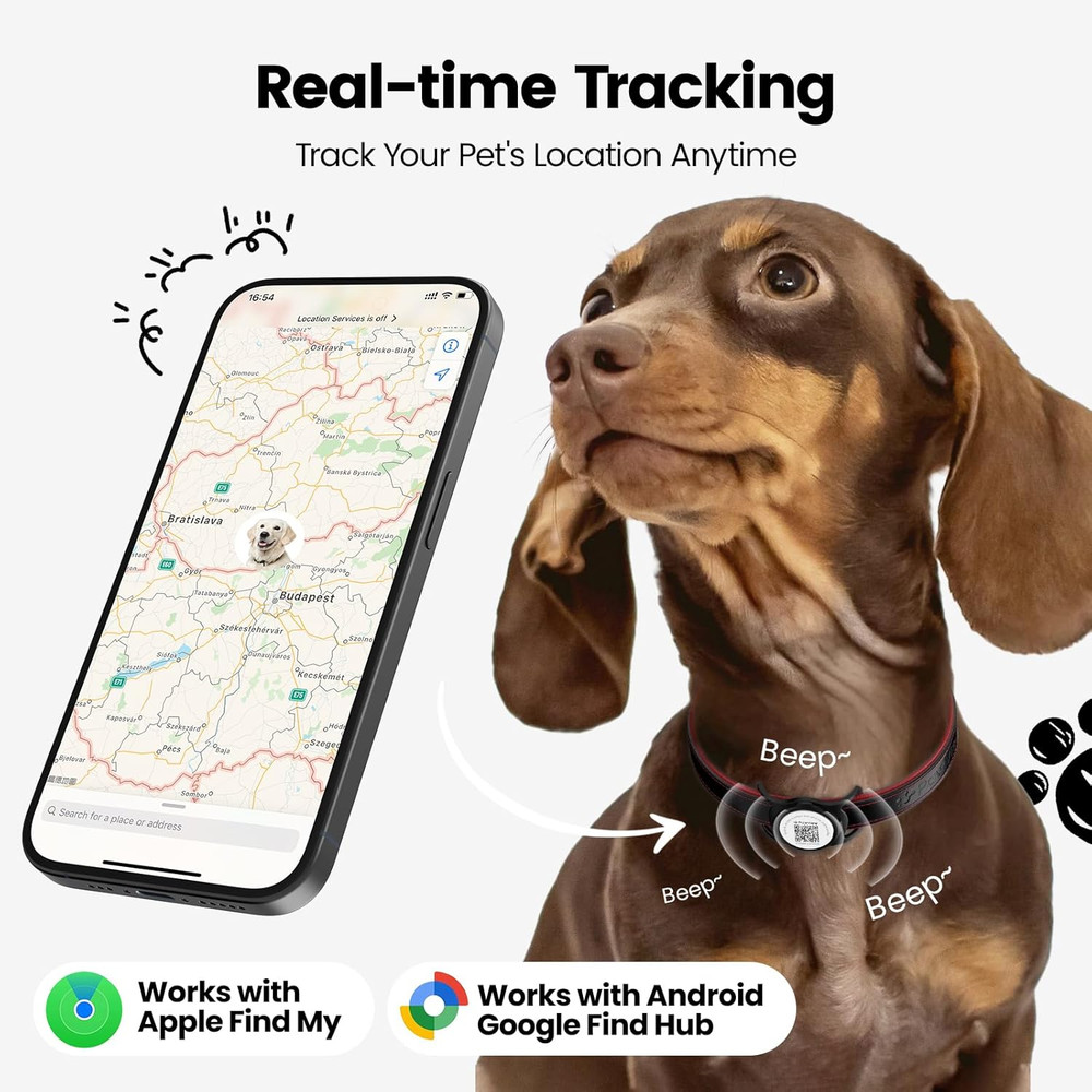 Smart Dog Tracker for Collar, for Ios & Android, Pet Location Tracker with Holde