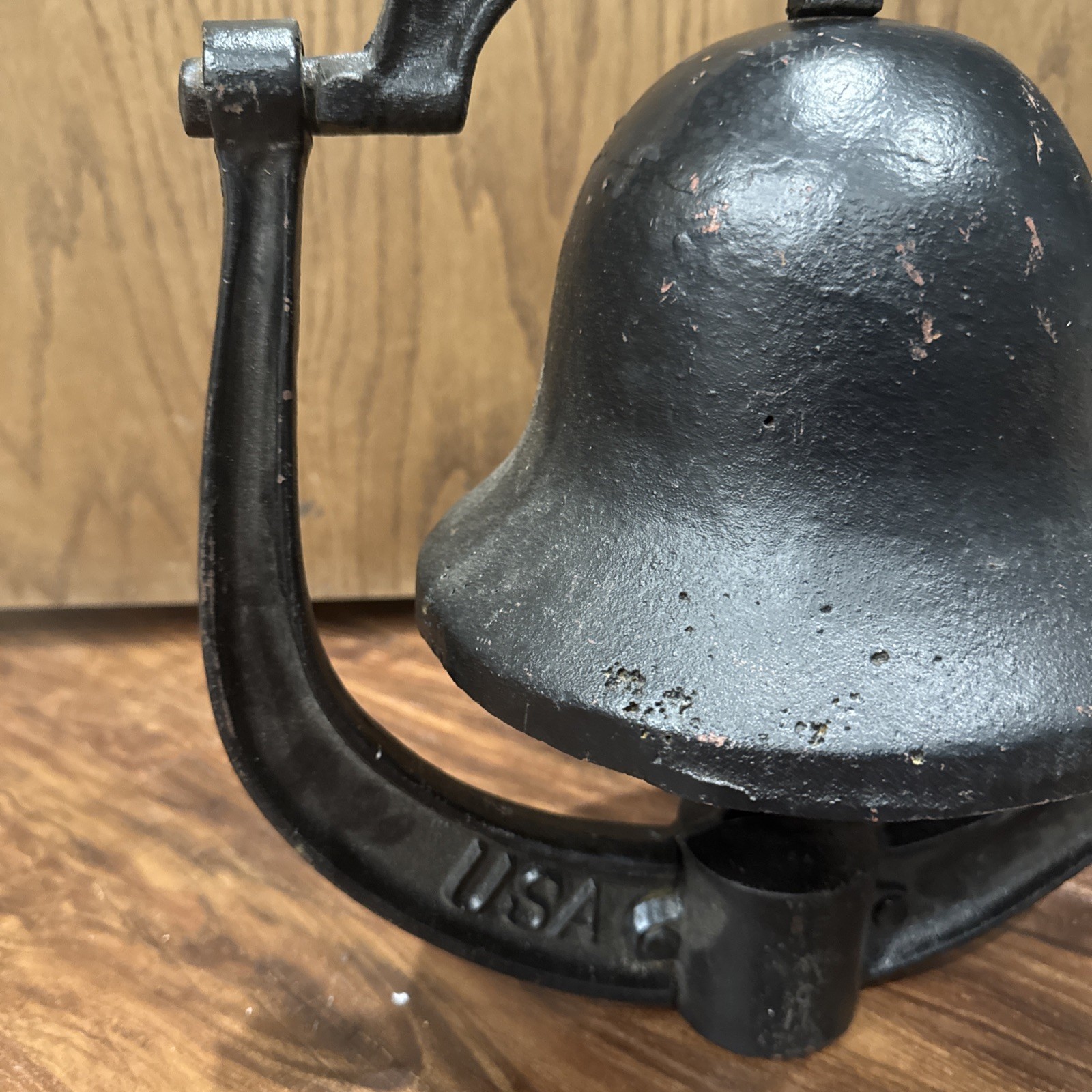 Antique Cast Iron USA Farm School Dinner Church Bell With Yoke 8.5” inches