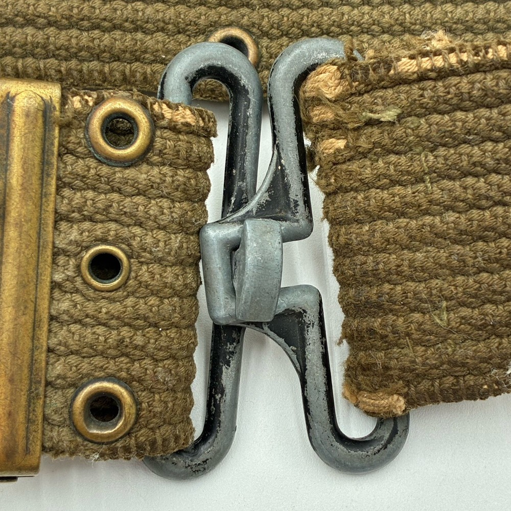 Original WWII WW2 US Army M1942 Pistol Ammo Equipment Field Belt-OD Modified ?