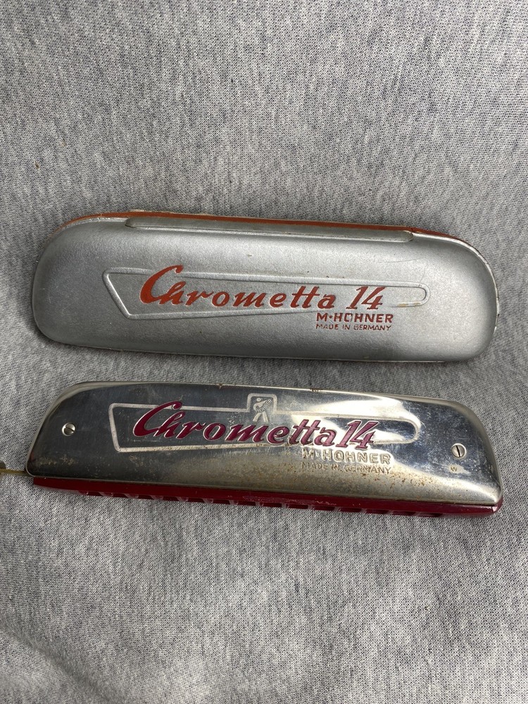 HOHNER CHROMETTA 14 - C - HARMONICA MADE IN GERMANY  WITH CASE