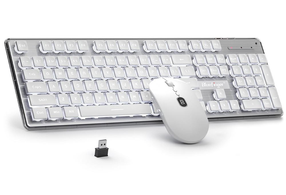 Wireless Keyboard and Mouse Combo, Rechargeable Backlit Gaming Set for PC, Mac