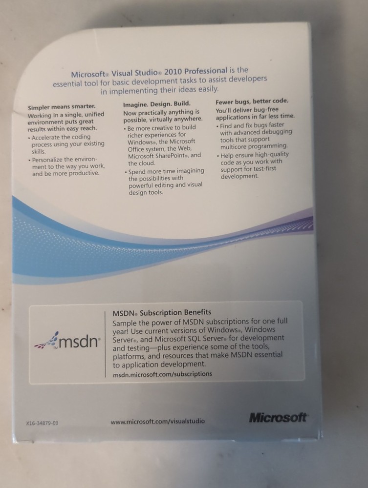 Microsoft Visual Studio 2010 Professional - Sealed