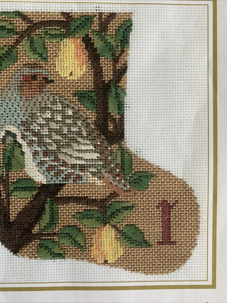 Partridge Mini Stocking + Stitch Guide Needlepoint Kit Tapestry Tent Unworked