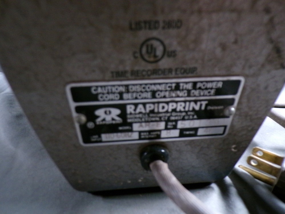 RAPIDPRINT AR-E TIME CLOCK **NEED INK/ NO KEY