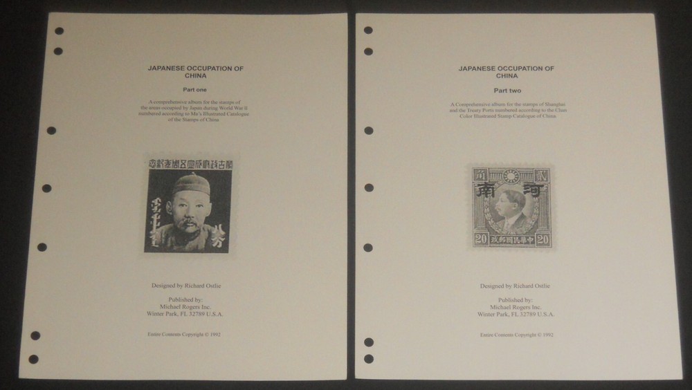Japan Occupation of China Michael Rogers album pages complete Part 1 and 2