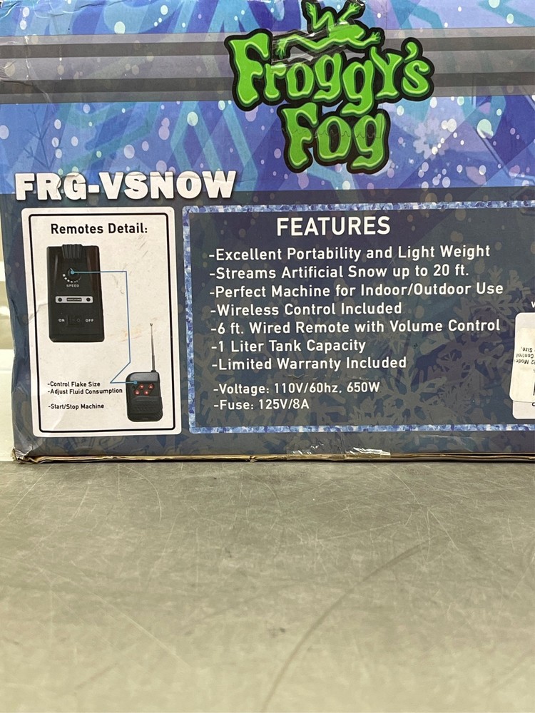 Froggy's Fog Pro Snow Machine, Model Snow Making Machine with Wireless Control a