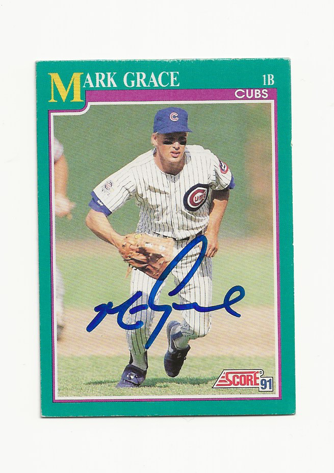 MARK     GRACE       CUBS       AUTOGRAPHED    CARD