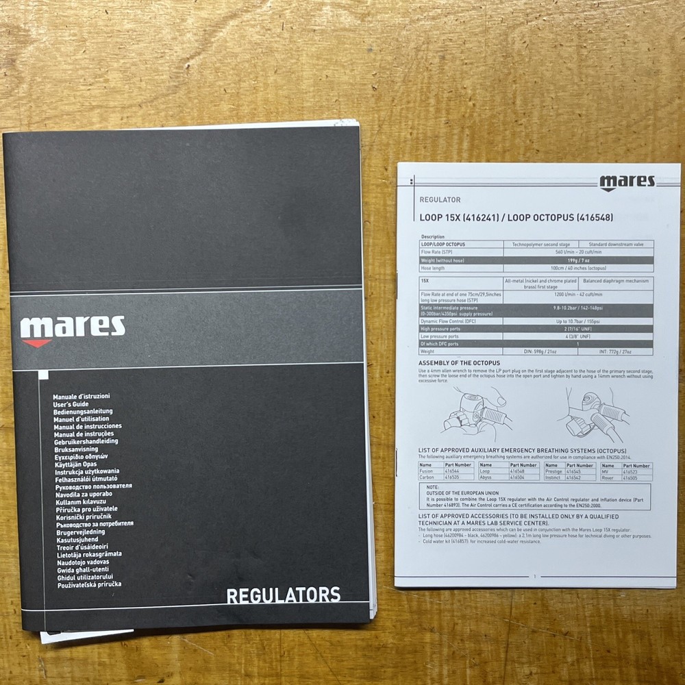 Mares Epic ADJ Octopus - Scuba Diving Octo Regulator Air Source - 416550